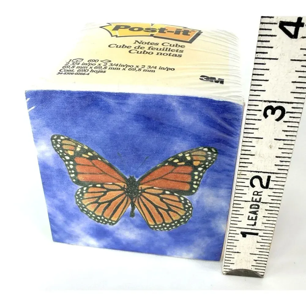 Vintage Post It Notes Cube Butterfly Butterflies 690 pages NEW Sealed 1999